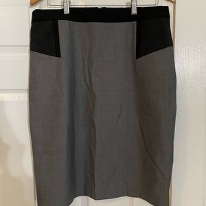 Gray and black panel skirt